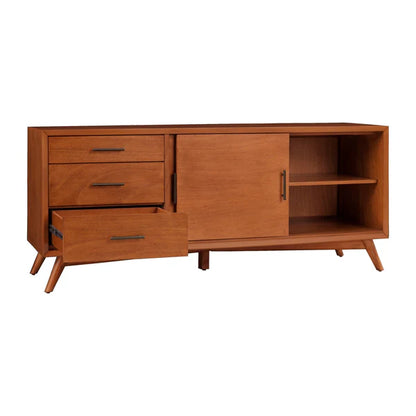 Flynn Acorn Large TV Console - Spacious Design with Warm Acorn Finish