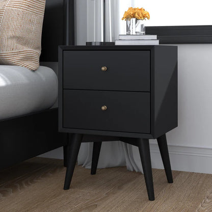 Flynn Black Nightstand - Sleek Design with Modern Black Finish