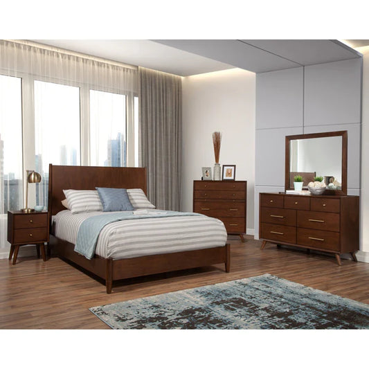 Flynn Walnut Panel Bed - Elegant Design with Rich Walnut Finish