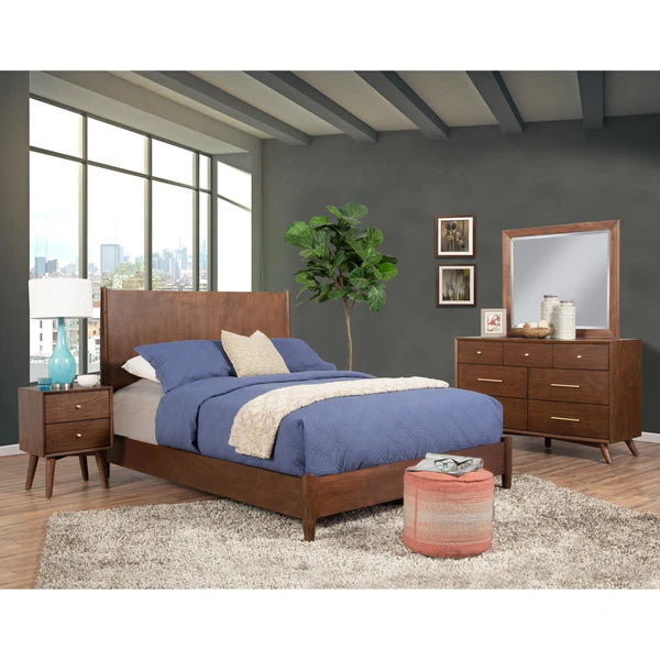 Flynn Walnut Panel Bed - Elegant Design with Rich Walnut Finish