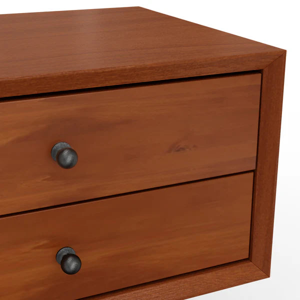 Flynn Acorn Small Nightstand - Modern Design with Warm Acorn Finish