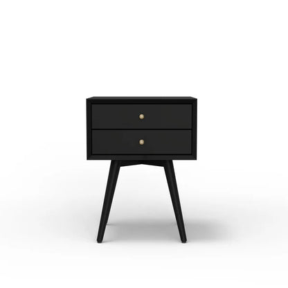 Flynn Black Small Nightstand - Modern Design with Sleek Black Finish