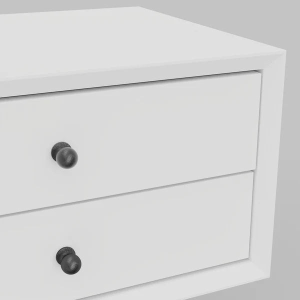 Flynn White Small Nightstand - Modern Design with Crisp White Finish