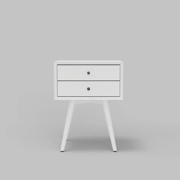 Flynn White Small Nightstand - Modern Design with Crisp White Finish