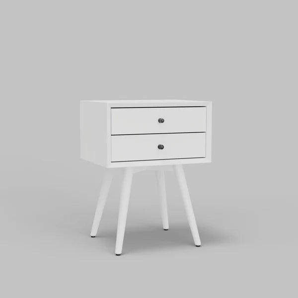 Flynn White Small Nightstand - Modern Design with Crisp White Finish