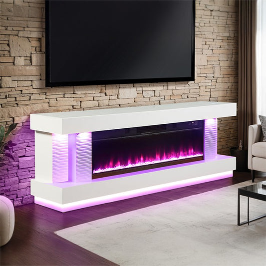 Peseux 71" TV Stand with Electric Fireplace - Elegant Media Console with Built-In Heat and Cozy Ambiance