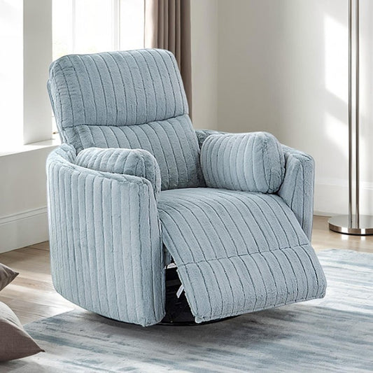 Belper Power Glider Sky Blue Recliner with Swivel - Comfortable & Stylish Recliner with Gliding and Swivel Features