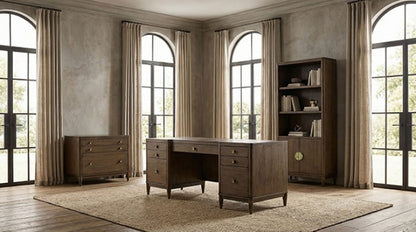 Clarksburg Walnut Bookcase with Rounded Edges