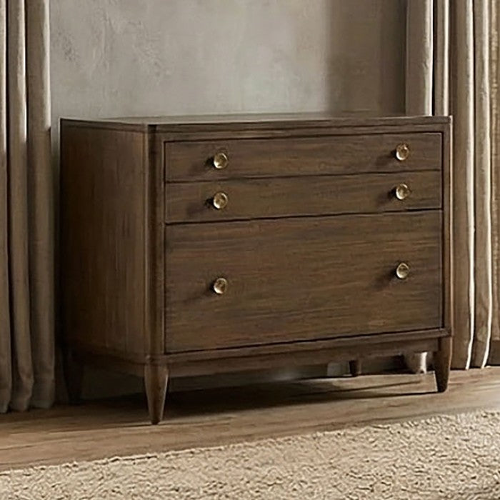 Clarksburg Walnut File Cabinet with Rounded Edges