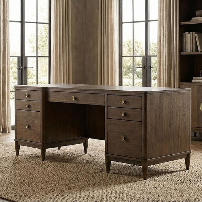 Clarksburg Mid‑Century Walnut Executive Desk