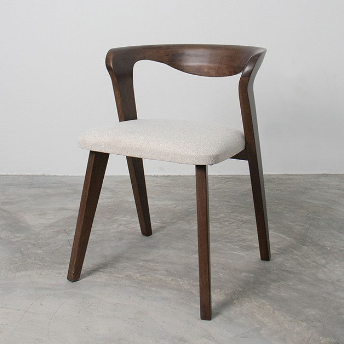 Logstor Rich Walnut Wood Side Chair with Mid‑Century Frame -Set of 2
