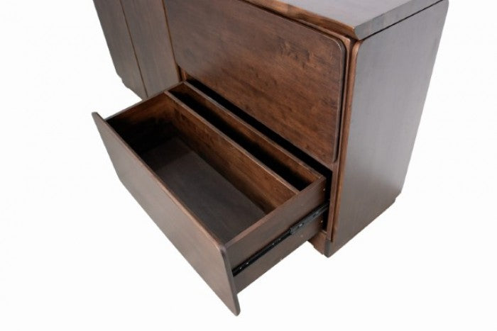 Logstor Rich Walnut Sideboard with Live Edge Top Detail