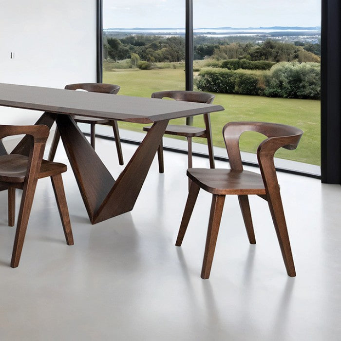 Romont Rich Walnut Dining Table – Mid-Century Modern Solid Wood Design