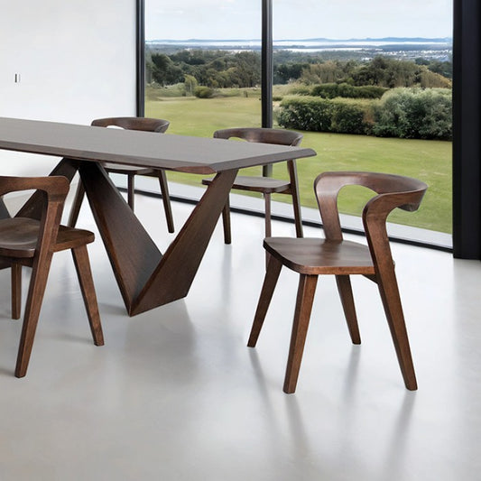 Romont Rich Walnut Dining Table – Mid-Century Modern Solid Wood Design