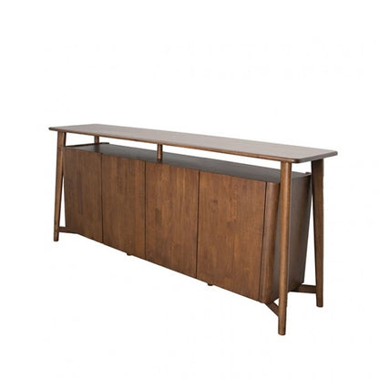 Hadsten Rich Walnut 4‑Door Sideboard with Solid Wood Construction