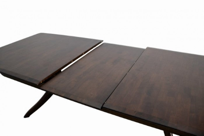 Hadsten Rich Walnut Wood Dining Table with Extendable Leaf