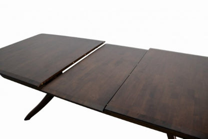 Hadsten Rich Walnut Wood Dining Table with Extendable Leaf
