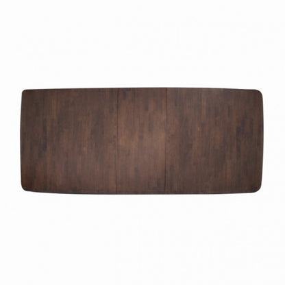 Hadsten Rich Walnut Wood Dining Table with Extendable Leaf