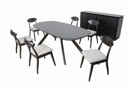 Sargans Black Wenge Dining Table – Mid-Century Modern Solid Wood Design