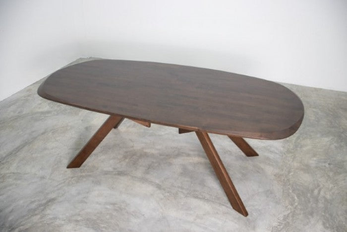 Sargans Rich Walnut Dining Table with Mid‑Century Frame