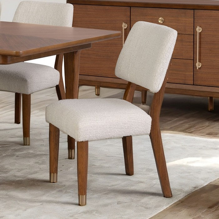 Hepburne Walnut Dining Side Chair with Mid‑Century Frame - Set of 2