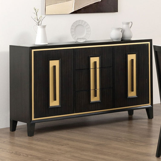 Kenyada Espresso Wood Server with Storage Drawers