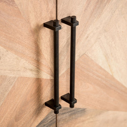 Lakeside Black Natural Storage Cabinet with Euro‑Style Hinges