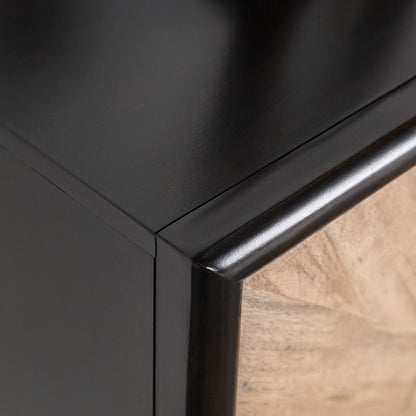 Lakeside Black Natural Storage Cabinet with Euro‑Style Hinges