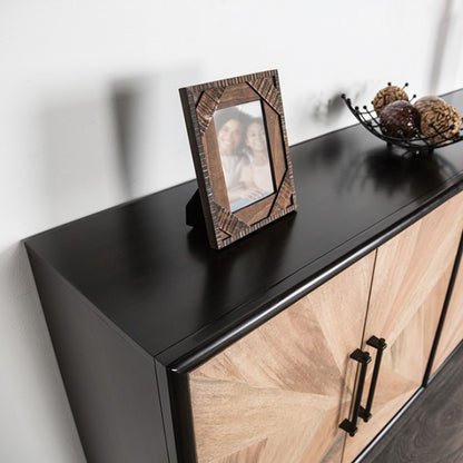 Lakeside Black Natural Storage Cabinet with Euro‑Style Hinges