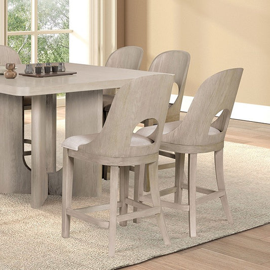 Sterling West Modern Square Counter Height Table - White Oak - Sleek & Stylish Dining Table with a Durable White Oak Finish