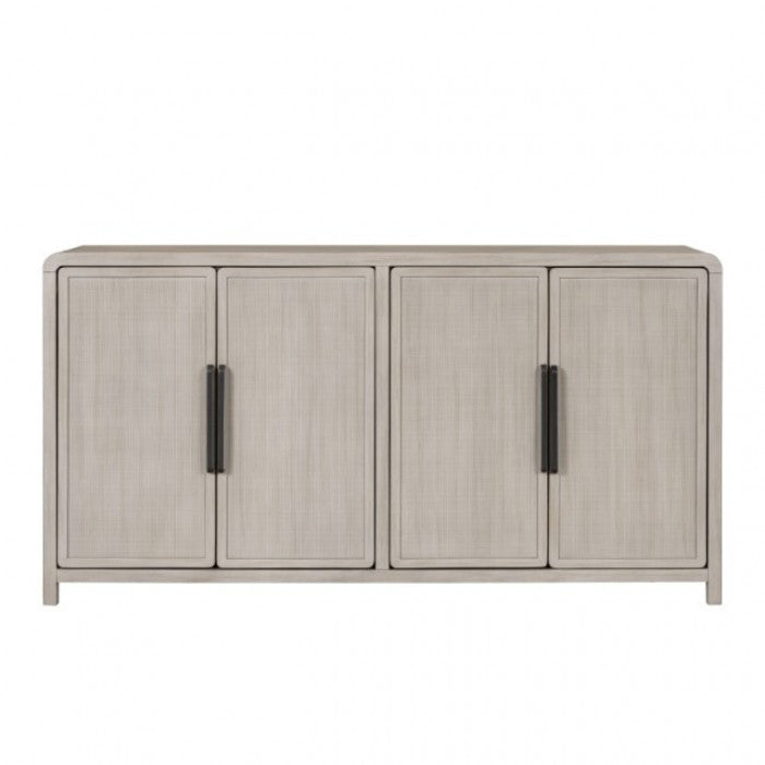 Belize Modern Gray Fog Wood 4 Door Cabinet