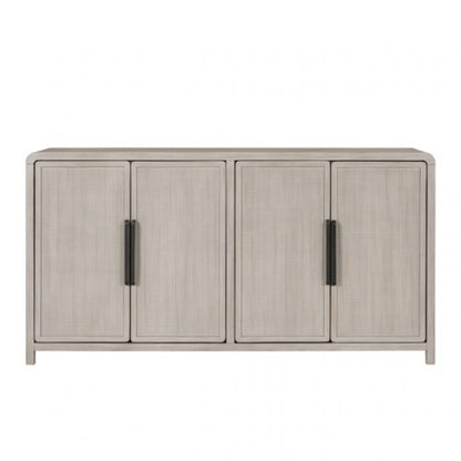Belize Modern Gray Fog Wood 4 Door Cabinet