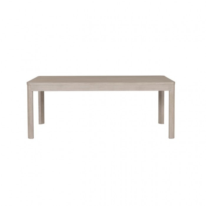 Belize Modern Gray Fog Wood Dining Table with Rounded Edges