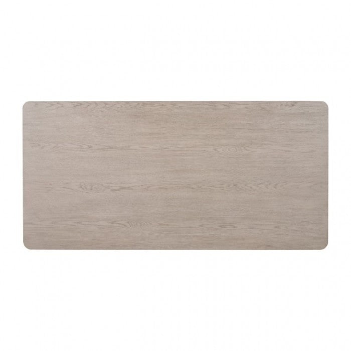 Belize Modern Gray Fog Wood Dining Table with Rounded Edges