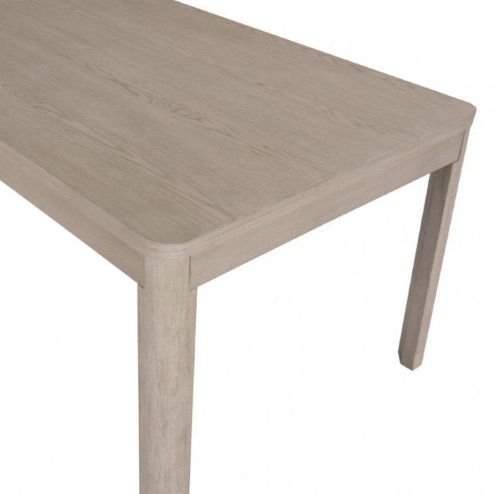 Belize Modern Gray Fog Wood Dining Table with Rounded Edges