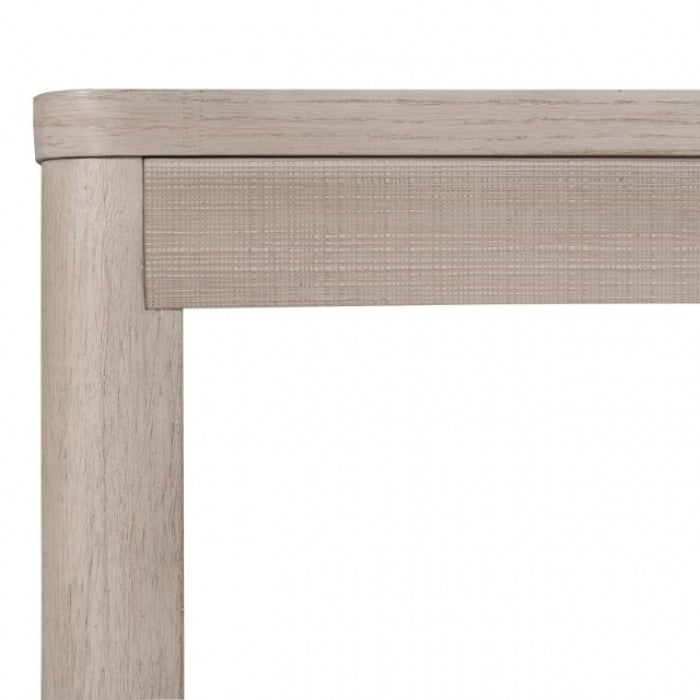 Belize Modern Gray Fog Wood Dining Table with Rounded Edges