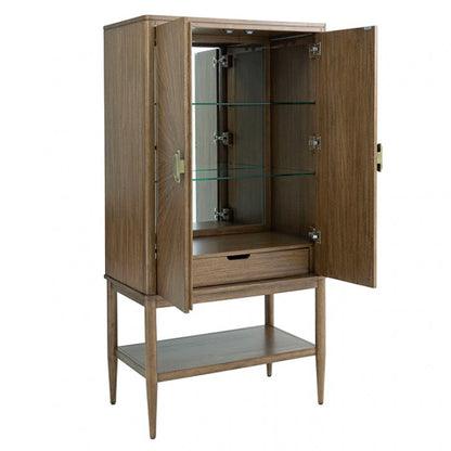 Clarksburg Walnut Display Cabinet with Sunburst Pattern