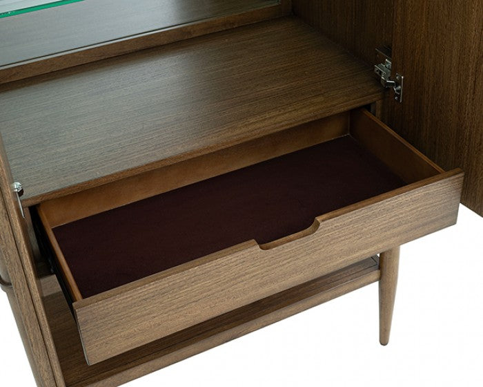 Clarksburg Walnut Display Cabinet with Sunburst Pattern