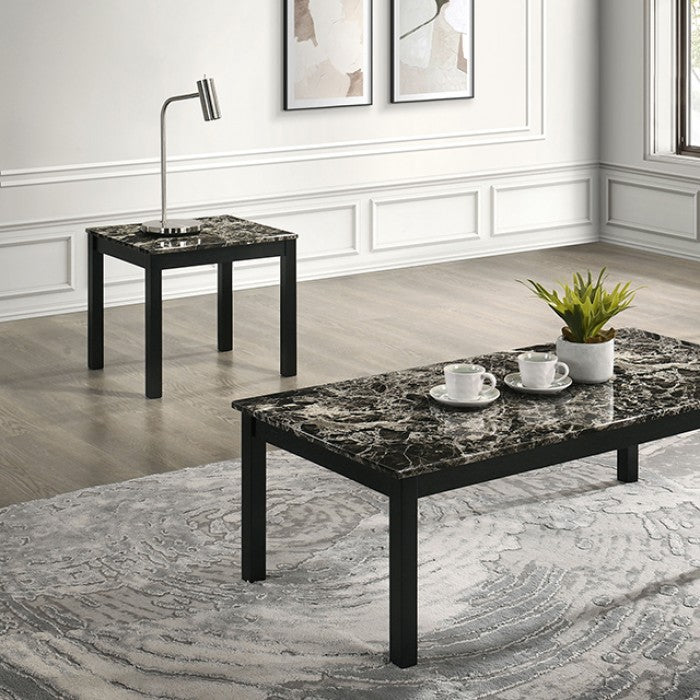 Findlay 3 Pc Contemporary Faux Marble Top Table Set