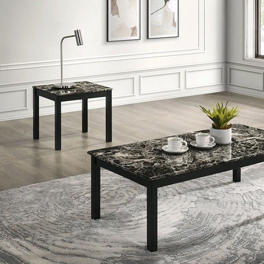 Findlay 3 Pc Contemporary Faux Marble Top Table Set