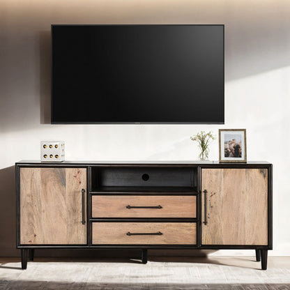 Lakeside Light White Wash 72 Inch TV Stand with UV‑Sealed Drawers