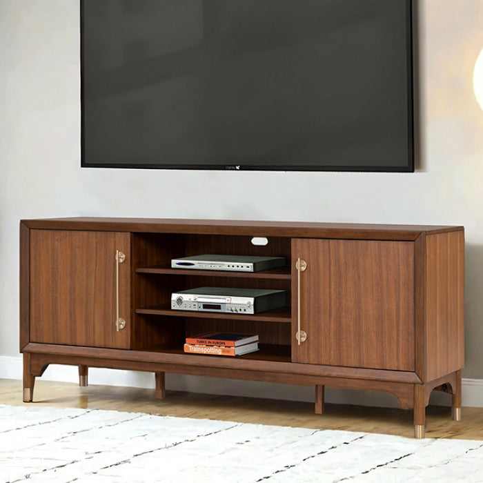 Hepburne Walnut 70" TV Stand with LED Pier Lighting