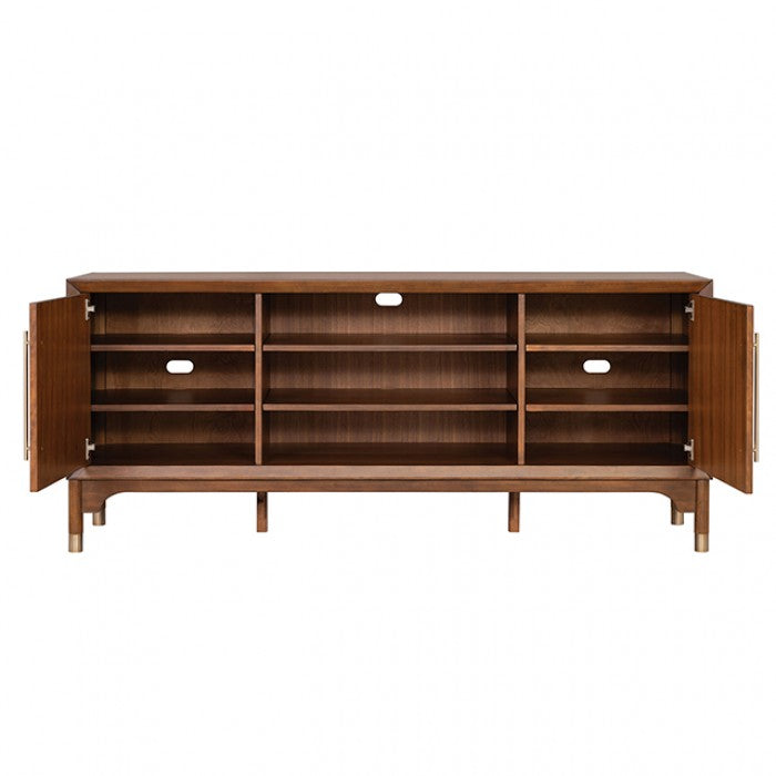 Hepburne Walnut 70" TV Stand with LED Pier Lighting