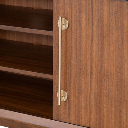Hepburne Walnut Entertainment Center with LED Pier Lighting