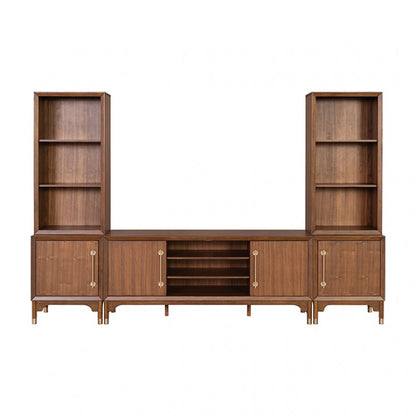 Hepburne Walnut Entertainment Center with LED Pier Lighting