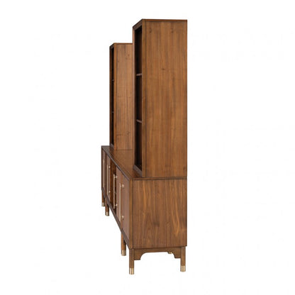 Hepburne Walnut Entertainment Center with LED Pier Lighting