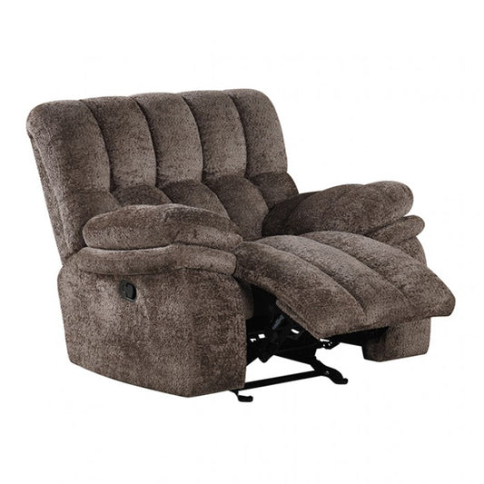 Hieronymus Dark Brown Glider Recliner Chair - Comfortable and Relaxing with Smooth Gliding and Reclining Features