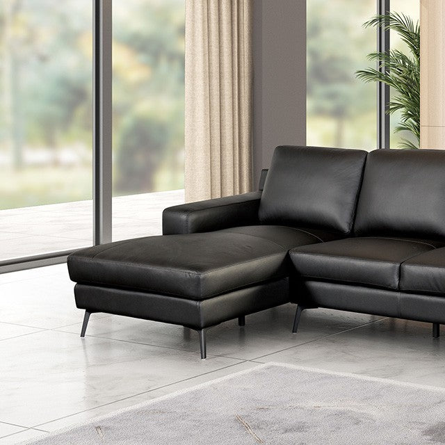 Stordal Contemporary Sectional with Left Chaise - Black