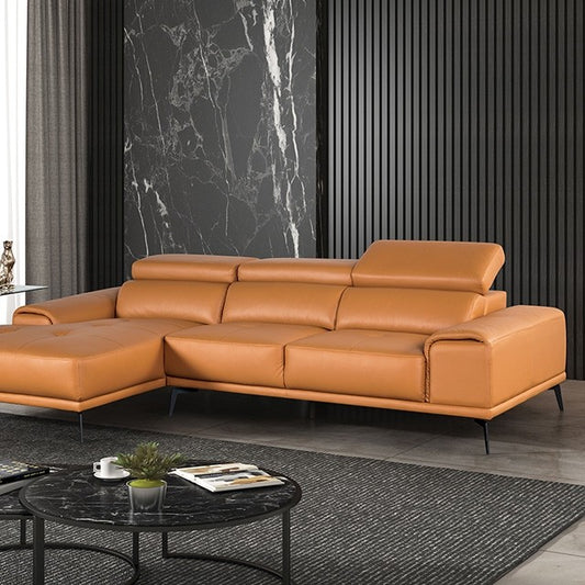 Vadso Contemporary Sectional with Left Chaise - Tangerine