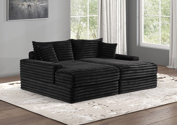 Tavedestrand Double Chaise Sofa - Contemporary Black